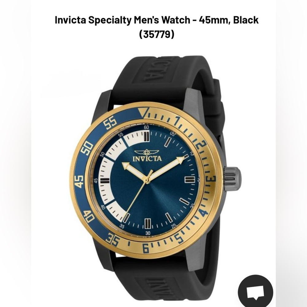 Invicta Specialty Men’s watch. 45m Black. (NEW)